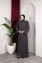 Wide Sleeve Detailed Zehra Ferace (Gray) - 6