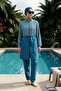 Parachute Small Patterned Full-Covered Full-Zipper Hijab Swimsuit 02 Petrol01
