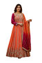 Peach Georgette Sequins Embroidered Anarkali Gown with Dupatta - HRT7761 | Peach