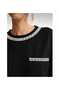 Women's Modal Fabric Oversize T-Shirt with Pockets and Stone Collar - 2