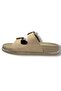 20077-001-26 Suede Stripe Stone Double Buckle Anatomical Women's Slippers - 3