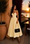 Women's Strappy Low-Cut Corseted Long Stylish A-Line Evening Dress - 7