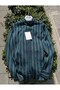 Men's Three Stripes Linen Oversize Relaxed Fit Long Sleeve Summer Shirt