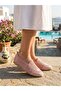 Isla Pink Straw Weave Texture Flat Sole Slip-On Women's Loafer Ballet Shoes - 3
