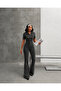 Spanish Paddle-Style Snow Black Short Sleeve Jumpsuit - 4