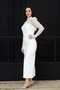 Strapless Dress with Lace Bolero Detail - White - 6