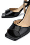 Women's Leather Black Heeled Shoes - 4