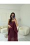 Wine Cloak Detailed Dress - 6