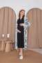 Black Lace Design Strappy Cotton Maternity Nightgown-2-Piece Set - 6