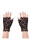 Black Lace Fingerless Short Gloves