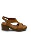 Genuine Leather Orthopedic Women's Sandals – Low Heeled Casual & Summer Comfortable Stylish Sandals with Stitching Detail - 3
