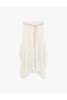 Asymmetrical Cut Midi Length Lace Skirt with Belt Detail - 3