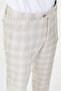 Plaid Slim Fit Classic Men's Trousers Beige - 38372.26Y - 2