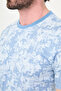Patterned Slim Fit Crew Neck Short Sleeve Men's T-Shirt Blue - 36881.26Y - 2