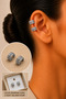 Steel Zircon Stone Compressed Cartilage Earrings Earcuff Set (2 Pieces)