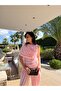 Women's Pink Draped Asymmetrical Blouse and Shalwar Trousers Ravenala Set – Comfortable Fit, Stylish Two-Piece Set 7961 - 6