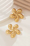 Women's Gold Color Flower Model Earrings Shiny Design Stylish Earrings - 3