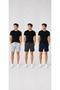 Men's 3-Piece Shorts Set Gray Smoked Navy Blue Relaxed Fit Casual Shorts