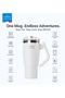 Temp Guard Vacuum Insulated Travel Mug – 180° Rotating Handle Tumbler, 24H Cold & 12H Hot, 950ml - White - 6