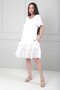 Women's Italian Short Sleeve Skirt with Scallop Lining and Pockets Cotton Midi Dress