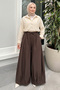 Wide Leg Shalwar Trousers Y0145 - Brown