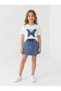 Girl's Shorts and Skirt Set Summer Butterfly Embroidered Set of 2