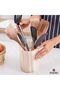 Marble Utensil Holder 6.5 Inch Cream Onyx Cooking Utensils & Spatula Organizer for Kitchen Counter - 2