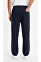 Men's Navy Blue Wide Leg Baggy Sweatpants with Side Piping and Back Pocket Detail - 8