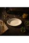 Yamatsu White Porcelain Pickle Dish with Golden Rim — 8 Inch | Premium Serving Dish - 3