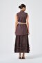 Women's Vest Skirt Linen Set Brown 31358 - 6