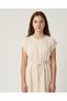 Senior Girls Beige Jaquard Dress - 3