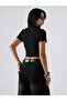 Black Lace Detailed Strapless Crop Top and Bolero Two-Piece Set - 2