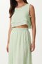 Muslin Blouse Skirt Set Lax0012 Water Green - 4