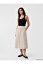 Elastic Waist Polka Dot Poplin Flared Skirt