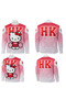 Pink V-Neck Hk Kitty Jersey Long Sleeve Jersey Unisex T-Shirt - 2