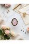 Bronze Women Ring Authentic Copper Jewelry Pink Crystal Stone Oval Adjustable Vintage - 3