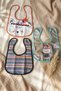 Baby Feeding Bib Set of 3 - Boho Tribal Series Waterproof Liquid Repellent Fabric Stain-Resistant with Snap Fasteners
