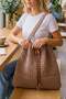 Women's Knitted Casual Shoulder Bag Lined Steel Mesh Bag 5005 Camel - 3