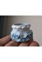 Lovely Lettered Ruffled Bow Candle Holder, Mini Miniature Flower Pot Silicone Mold K-1578, Stone Powder Polyester Plaster Mold - 4