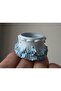 Lovely Lettered Ruffled Bow Candle Holder, Mini Miniature Flower Pot Silicone Mold K-1578, Stone Powder Polyester Plaster Mold - 5