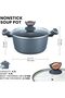 Non Stick Induction With Glass Lid Premium Aluminum Cast Large 24 cm (4.2L) Double Layer BPA,FDA Certificated Nonstick Coating Stockpot Cookware - 5
