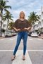 Ruffle Chiffon Crew Neck Flounce Casual Blouse - 2