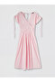 Nevavm Double-Breasted Collar Dress with Floral Appliques - 5