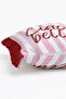 Striped Ciao Bella Written Fringed Throw Pillow Cover - Retro Pillowcase with Red Tassels - 6