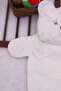 Welsoft Baby Diaper Set with Teddy Bear Embroidery and Pillows - Cream - 5
