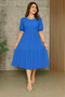 Women's Short Sleeve Open Collar Folded Twist Balloon Dress - 2