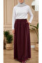 Embroidered Lace Tencel Skirt with Elastic Waist and Double Pockets