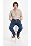 Men's Navy Blue Comfortable Fit Linen Muslin Trousers Lightweight Casual Thin Fabric with Back Pockets - 2