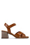 Women's Genuine Leather Tan Heeled Shoes