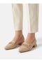 Women's Cream Thick Heel Comfortable Fit Heeled Ballerina Shoes - 3